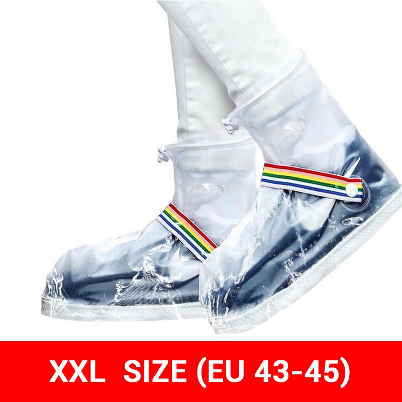 Motorrad Regen Schuhe Abdeckungen Motorrad Stiefel Überschuhe Wasserdichte Fahrrad Radfahren Biker Rutschfeste Regendicht Moto Stiefel Reusable: H-188-XXL-White