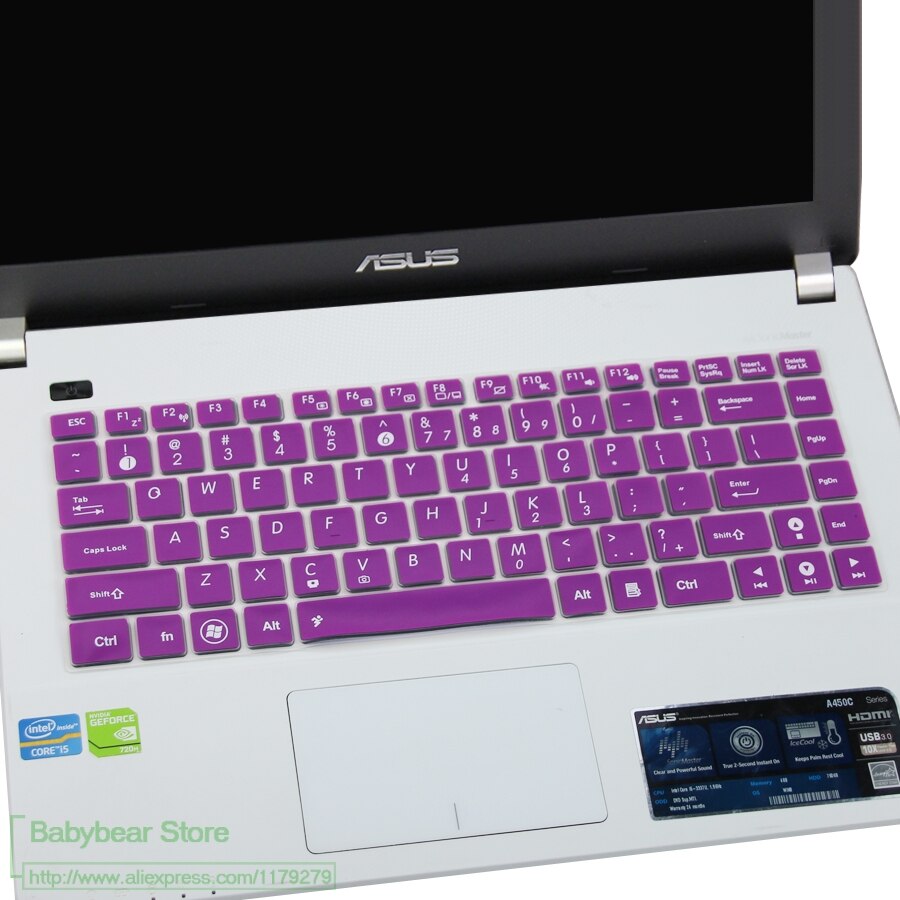 For ASUS X441s X441n X441U X441UA X441UB X441BA X441Na X441M X441MA X44H 14 inch laptop keyboard cover protectors skin guard: purple