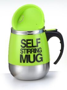 Automatic Electric Lazy Self Stirring Mug Cup Coffee Milk Mixing Mug Smart Stainless Steel Juice Mix Cup Drinkware 450ml Mugs: Green