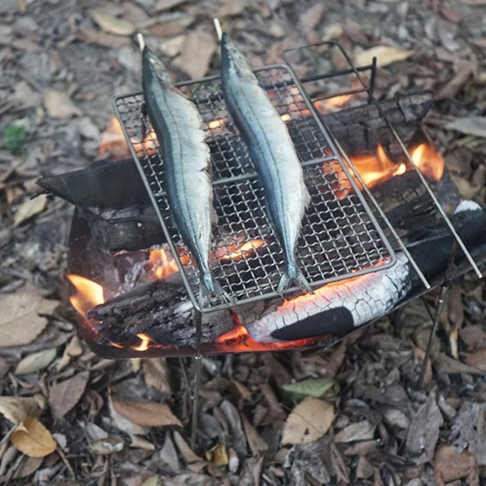 Outdoor Barbecue Rack Ultra Light Incinerator Foldable Camping Bonfire Barbecue Grill Easy Storage Wood Stove Fire Station Rack