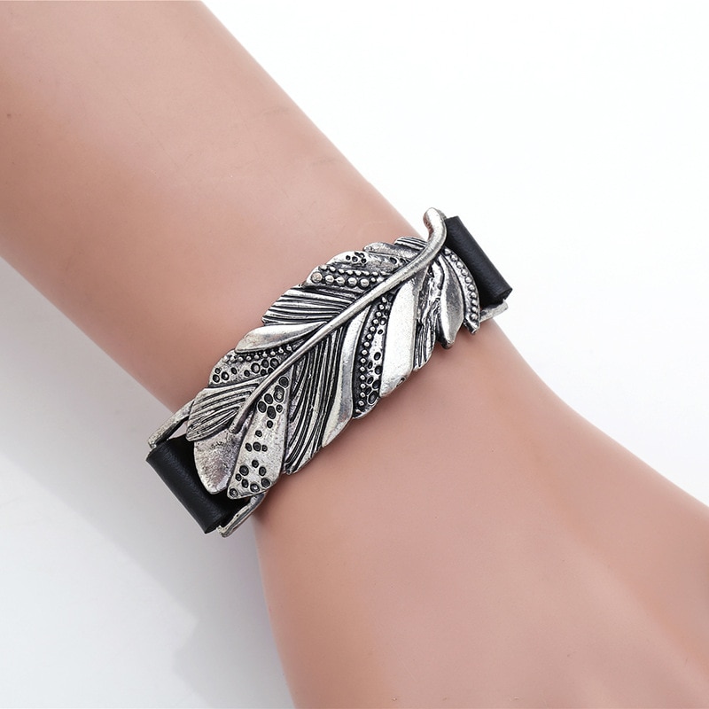 Leder Armbänder für Frauen Kreative blatt drei-dimensional Armbinde Charme Armbinde Weiblichen Schmuck