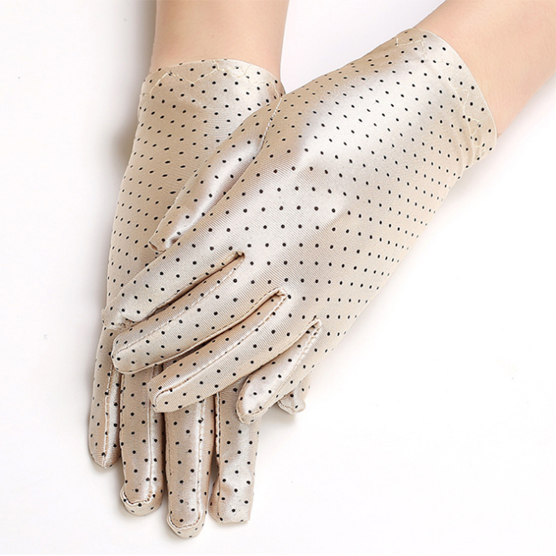 Gants d&#39;été Anti-UV pour femmes, mitaines fines à points élastiques, protection solaire pour la conduite, gants courts pour femmes et filles, accessoire de vêtements: 3