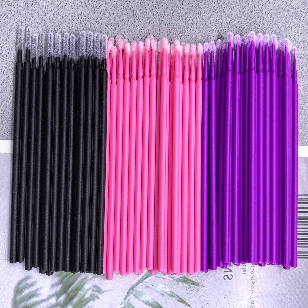 300/500 pièces Micro brosse jetable cils enlevant écouvillon Microbrosse Mascara baguettes applicateur Extension de cils pinceaux de maquillage outils: Bleu