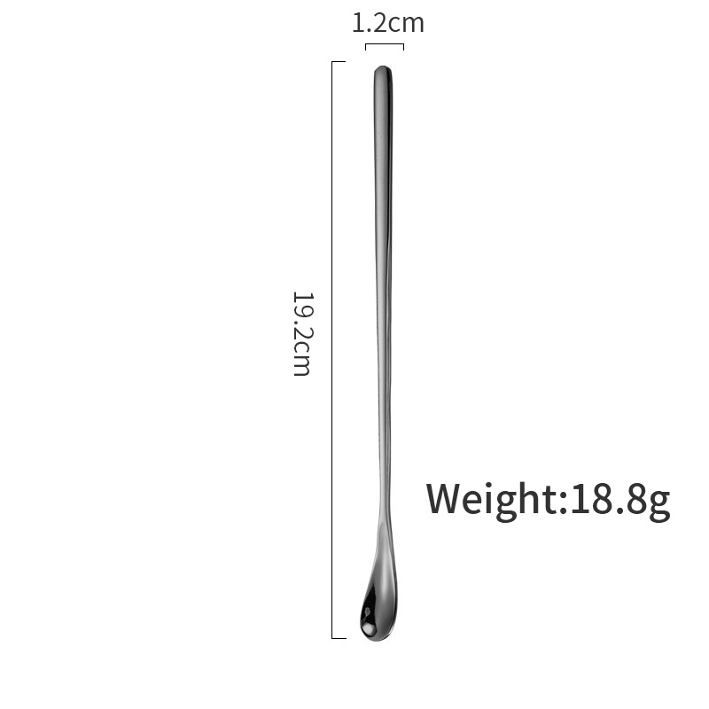 ZLAR 304 Stainless Steel Spoon Coffee Ice Tea Spoon Club Wine Cutlery Tableware Dinnerware Tiny Spoons Kichen Accessories: Black Small