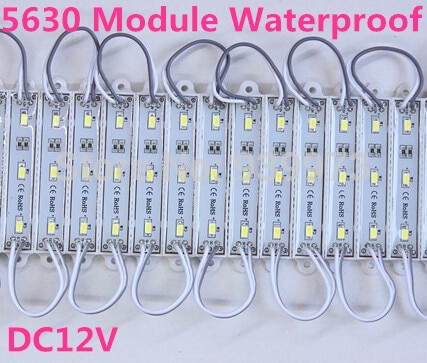 200 stks/partij 5630 3 LED-Modules wit module Waterdichte IP68 DC12V gratis