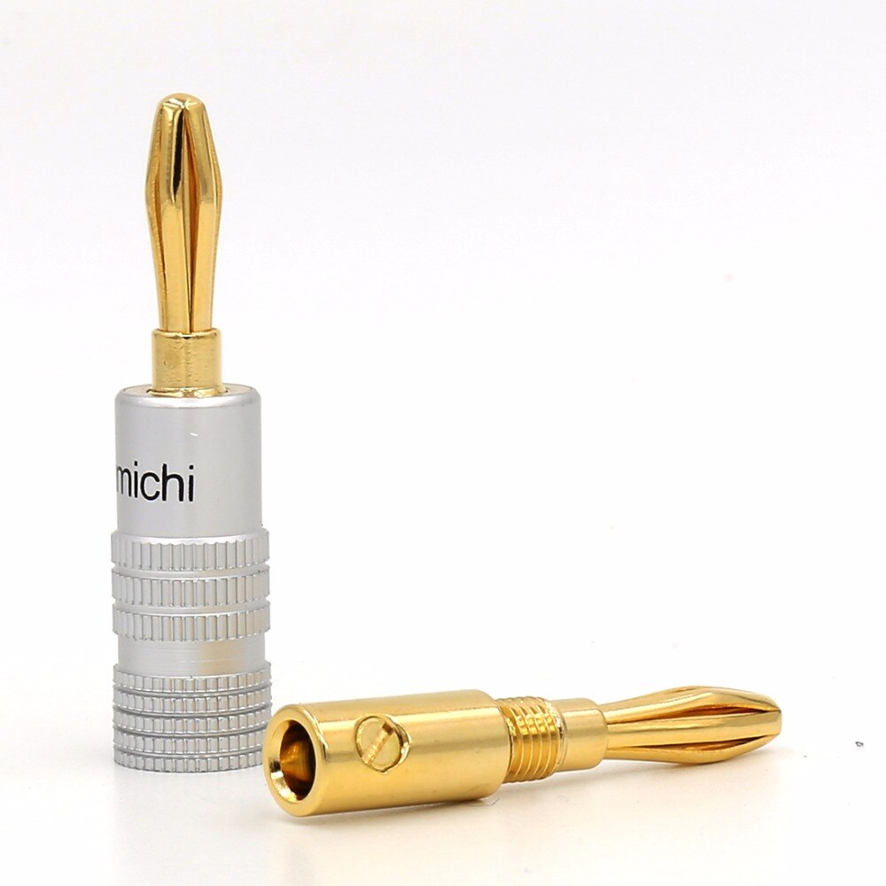 100 st banankontakter utmärkta 24k guld nakamichi högtalare bananpluggar för audio video högtalarkontakt svart röd färg