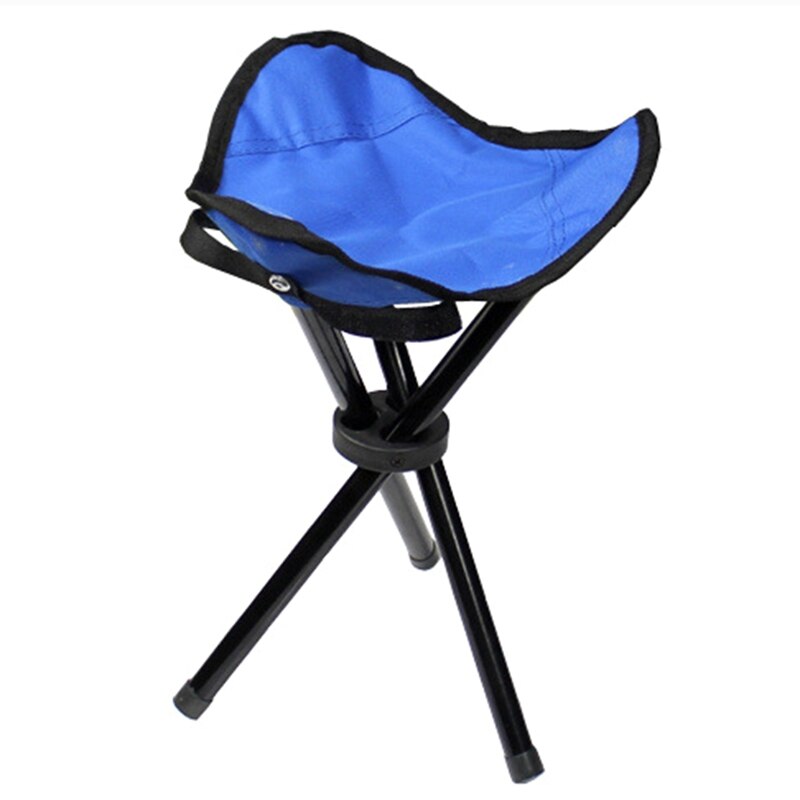 Folding Chair Triangle Furniture Accessories For Beach Fishing Camping Portable Iron Canvas Outdoor Stool: Dark Blue