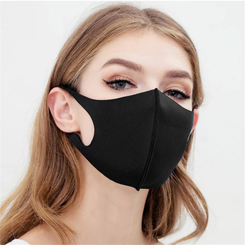 10 Pc Modieuze Zwart Gezicht Maskers Zachte Nano Fiber Spons Ademhaling Mond Masker Warm Winddicht Auto Accessoires