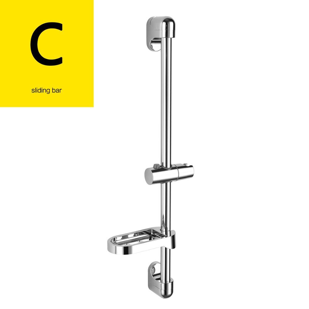 Plastic Chrome Shower Sliding Bar Adjustable Sliding Bar With Soap Dish For Bathroom Washroom: BC4008
