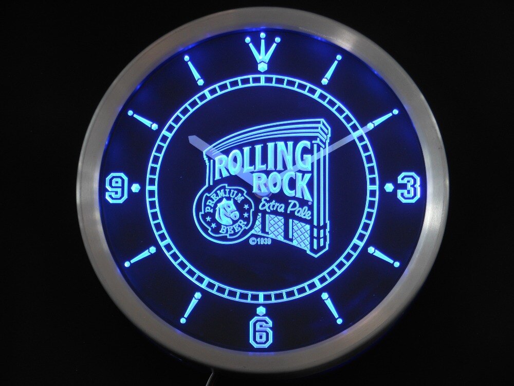 Nc0474 Rolling Rock Bier Neon Light Signs Led Wandklok