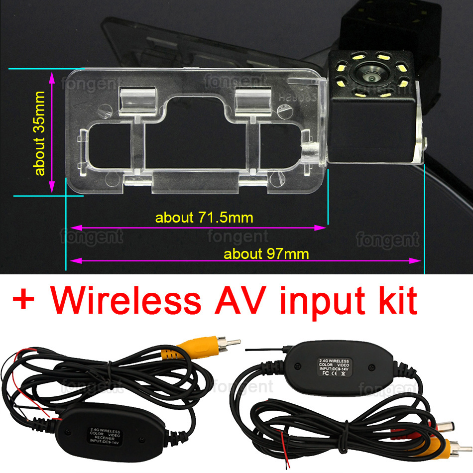 For Geely Emgrand EC7 EC718 Sedan Chinese Car Rear View Back off up Reverse Parking wireless Vehicle Camera: 8led Wireless