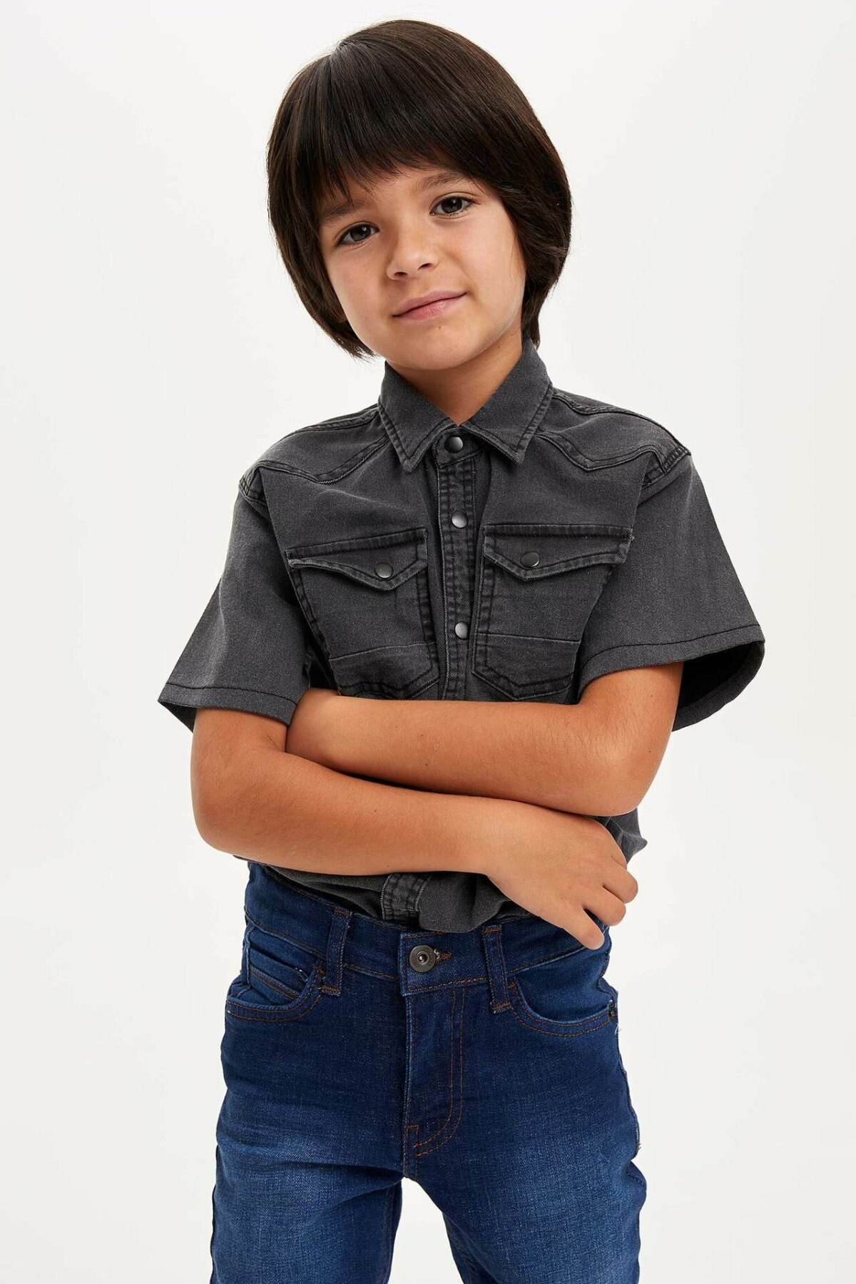 DeFacto automne garçon chemise à manches longues enfants Style décontracté chemises garçons couleur Pure en vrac Sport Tops-M3092A619AU: Mixed 3 / 12 13 Age