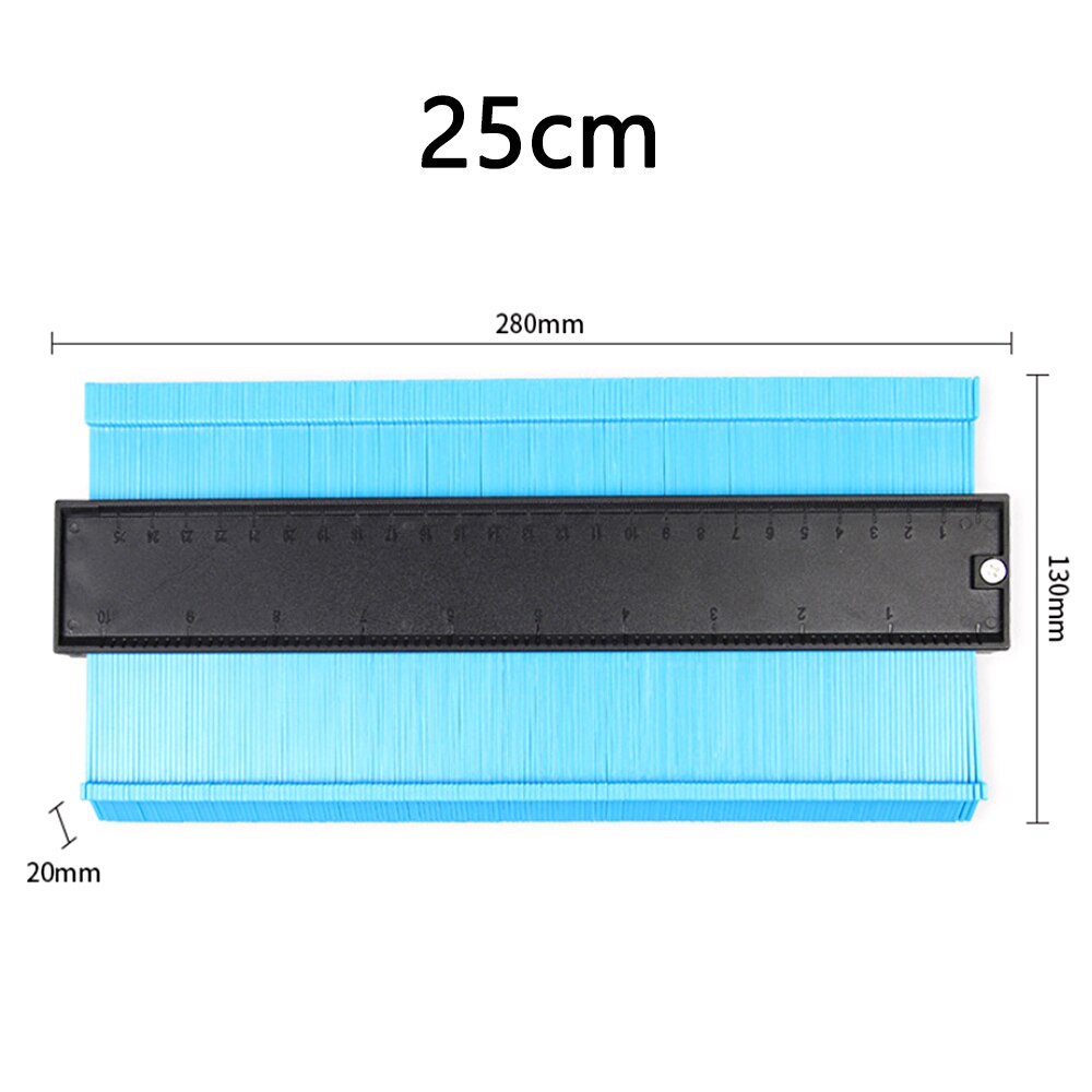 WAKYME Multi-funktion Kopie Messgerät Kontur Profil Holzbearbeitung Werkzeuge strahlend Winkel Lineal Messgeräte Meethulp Messgerät: Blau 25cm
