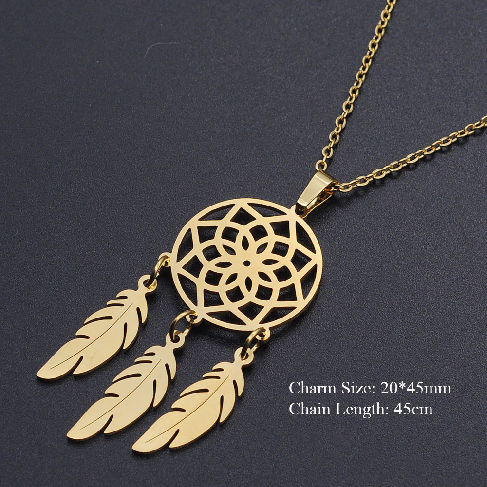 Dream Catcher Stainless Steel Charm Necklace for Women Accept OEM Order Jewelry Necklaces