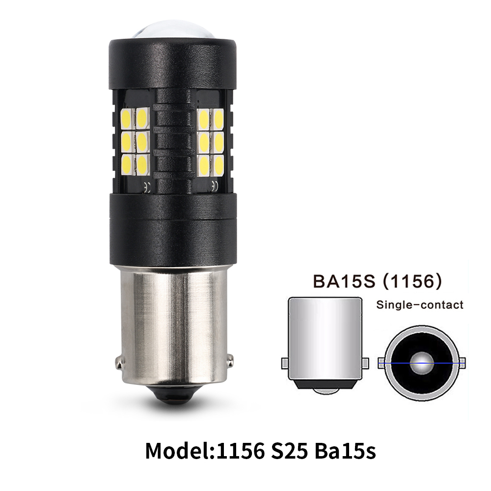 Bilkupé led-belysning 1157 -facks 15d 7443 canbus för automatisk blinkers bromslampa 12v 5w utan fel 3030*21 smd med hd-lins röd och gul: Blå / 3000k