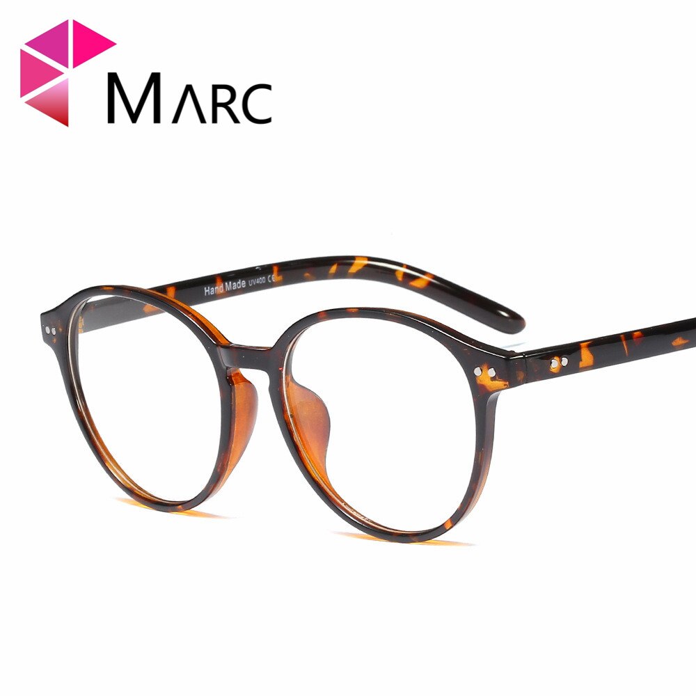 Marc frame briller klar linse kvinder cat eye runde briller plast gennemsigtig klassisk simpel blå lyserød 95506 1: C13