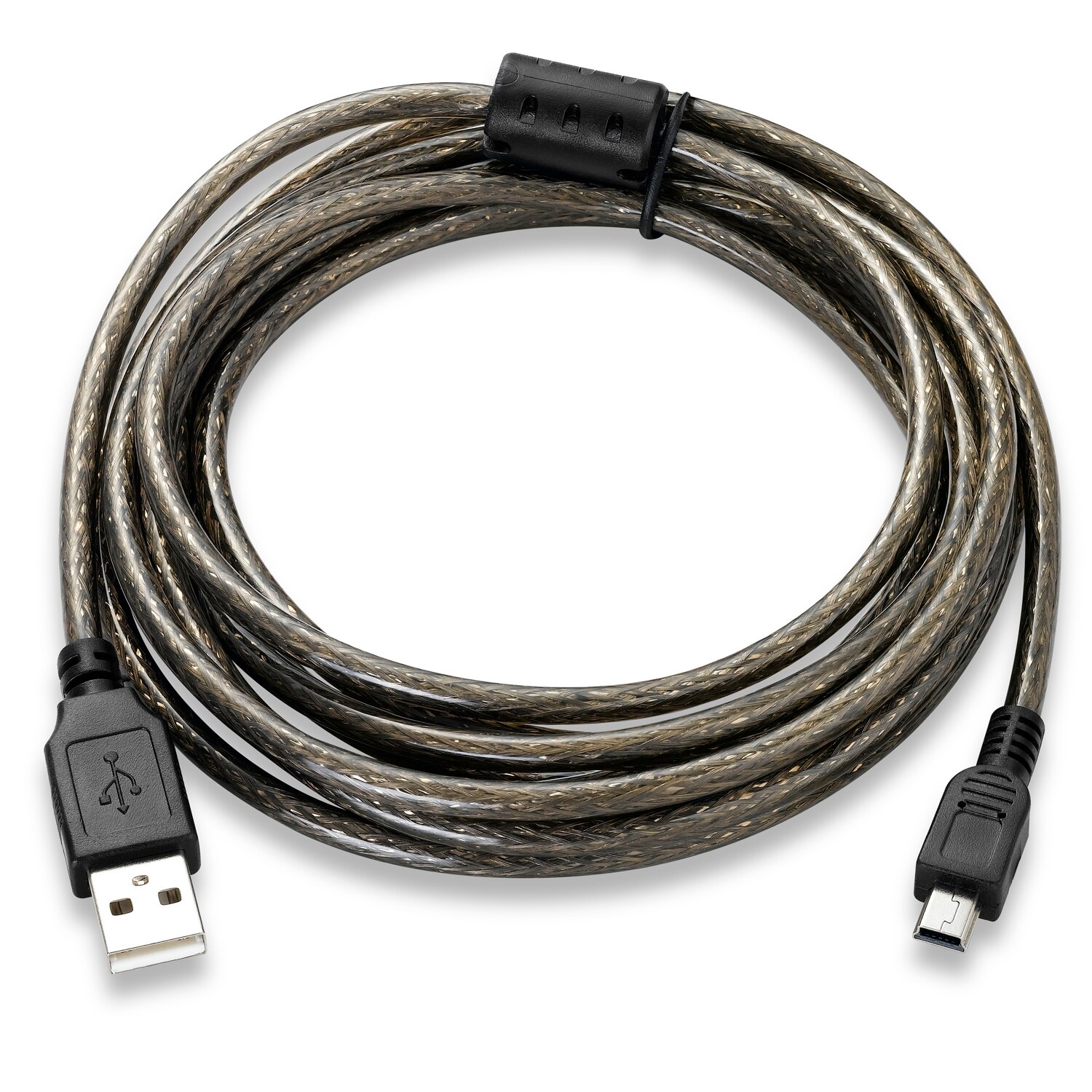 Bochara USB 2.0 Type A Male to Mini 5Pin Male Mini 5Pin USB Cable 24+28AWG Foil+Braided Shielded 1.5m 3m 5m