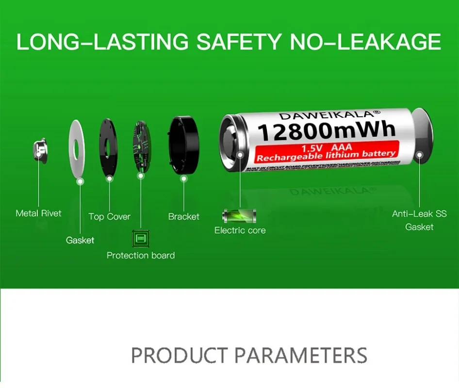 AA AAA rechargeable battery 1.5V lithium-ion battery remote For Mouse Flashlight Fan Game Machine electric toy battery