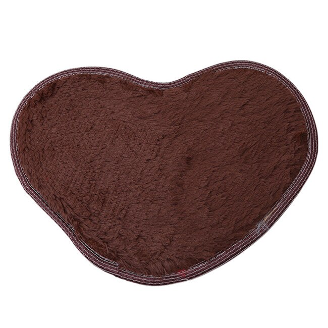 Felpudo antideslizante con forma de corazón de 26*37cm, suave microfibra esponjosa, para el suelo de baño, para dormitorio, alfombras, salón: Coffee