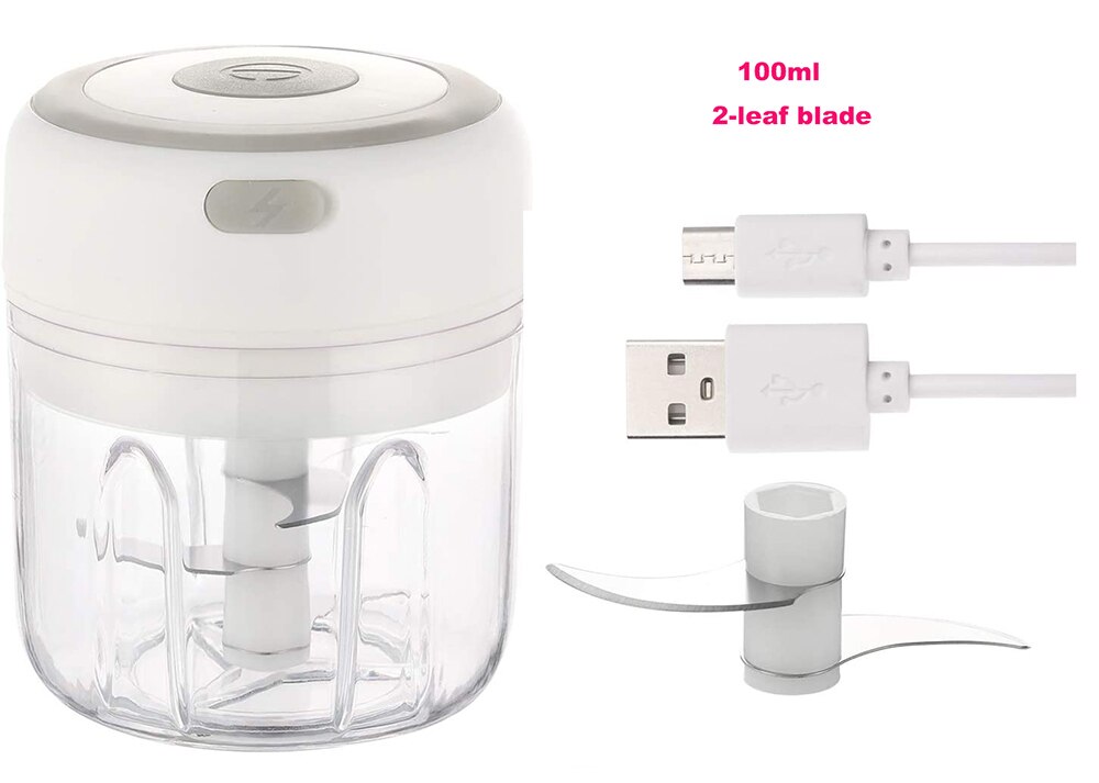 Portable Blender Kitchen Tools Blender Mixer Garlic Crusher Food Processor Mincer Food Mixer Chopper Electric Kitchen Mixeurs: white 100ml