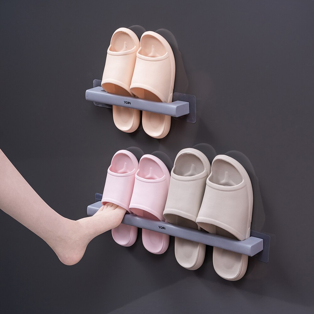 Estante para zapatos de baño montado en la pared, estante para zapatillas para el hogar, dormitorio, ducha, organizador de habitación, estante de almacenamiento de zapatos