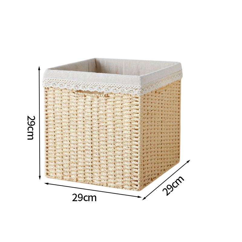 Cesta de lavandería tejida, organización de artículos diversos, cestas de almacenamiento, toalla, contenedor de cosméticos, decoración de escritorio, cesta de Picnic, suministros para el hogar구: Azul cielo