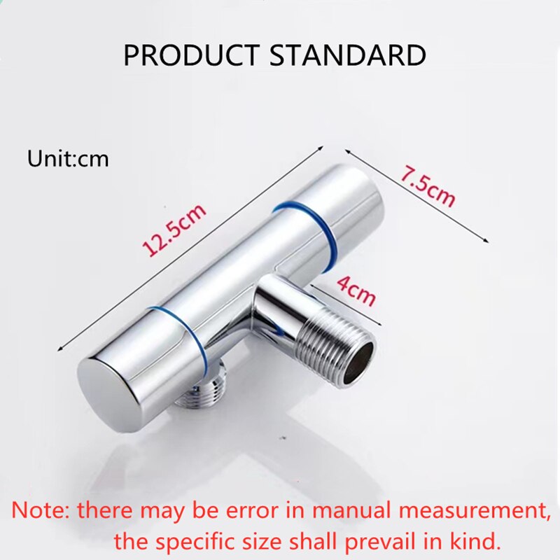 Angle Valve Black/Chrome Brass Dual Outlet Valve Body G1/2 Shower Toilet Sink Basin Water Heater Sprayer Bidet Single Cold Valve