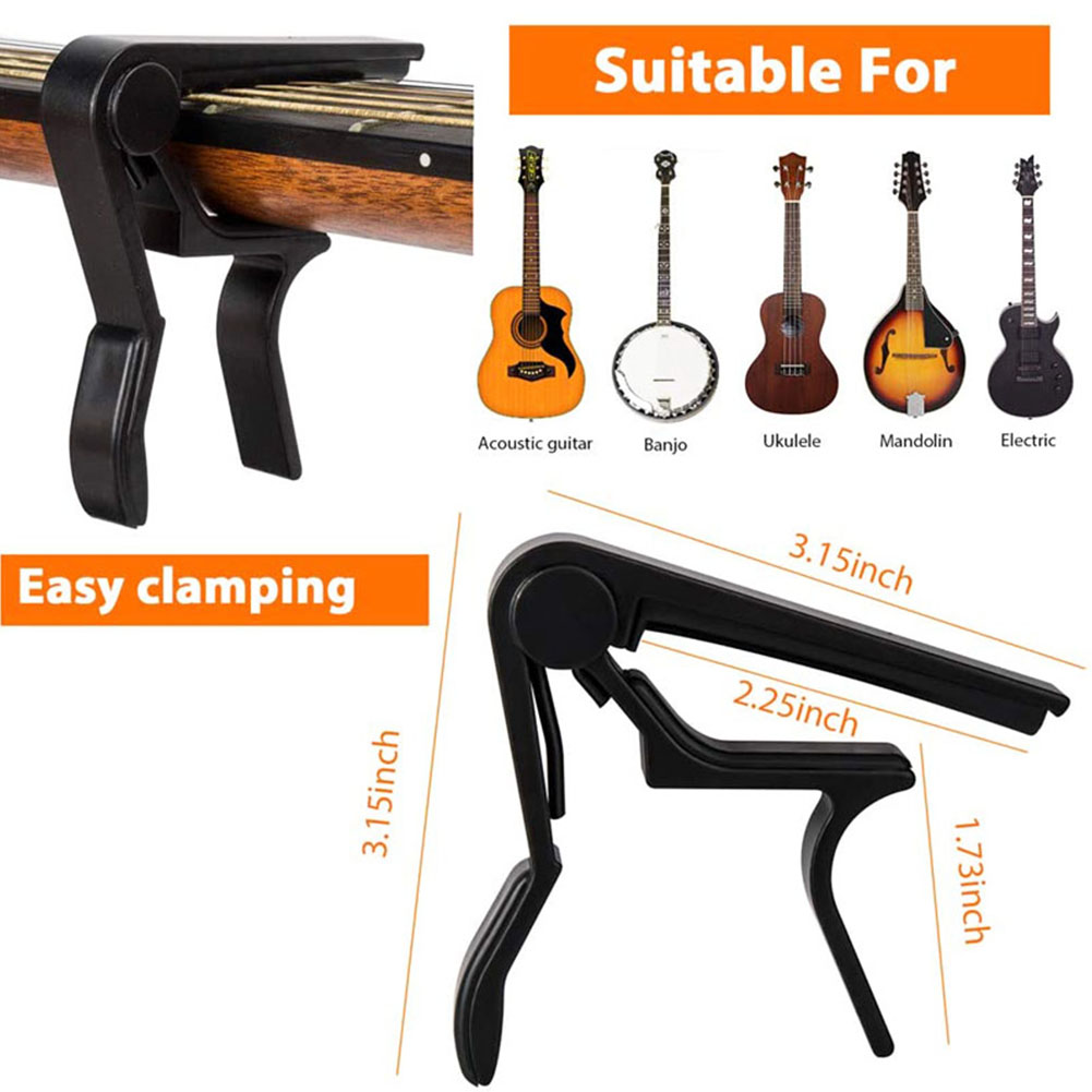 Cejilla de guitarra, Capo para guitarras acústicas y eléctricas de 6 cuerdas, mandolina de ukelele, aleación de aluminio, abrazadera de cambio rápido, accesorios para llaves