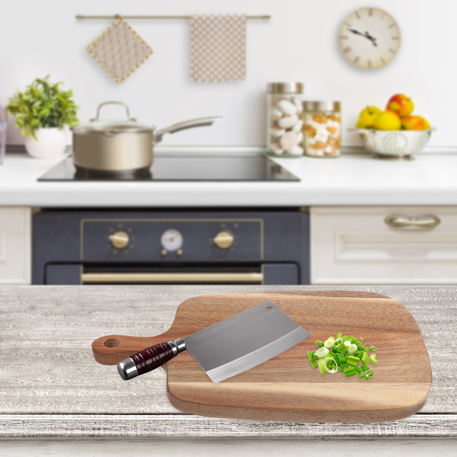 Multipurpose Acacia Wood Cutting Board Kitchen Household Chopping Cheese Fruit Board Outdoor Portable Slicing Boards Dining Bar