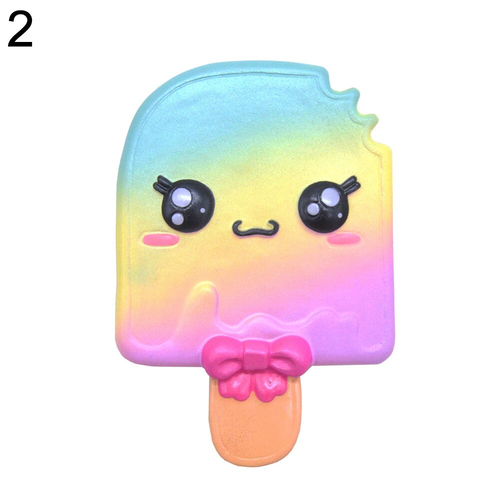 Leuke Kleurrijke Cartoon Ice Lolly Langzaam Stijgende Squeeze Decompressie Grappige Langzaam Stijgende Kids Adult Stress Relief Squeeze Speelgoed Gufts