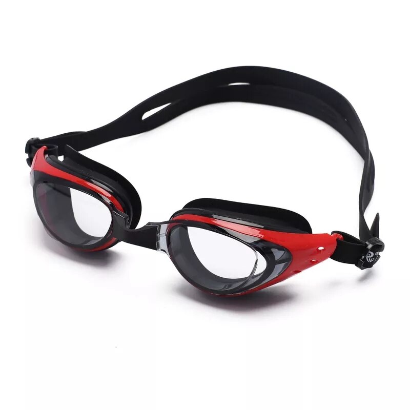 Gafas de natación profesionales para hombres y mujeres, lentes de silicona antivaho, para nadar y bucear, grandes: red