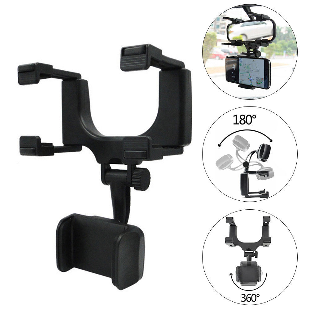 Auto-interieur accessoires auto telefoonhouder auto achteruitkijkspiegel houder telefoonhouder 360 graden voor gps standaard universeel
