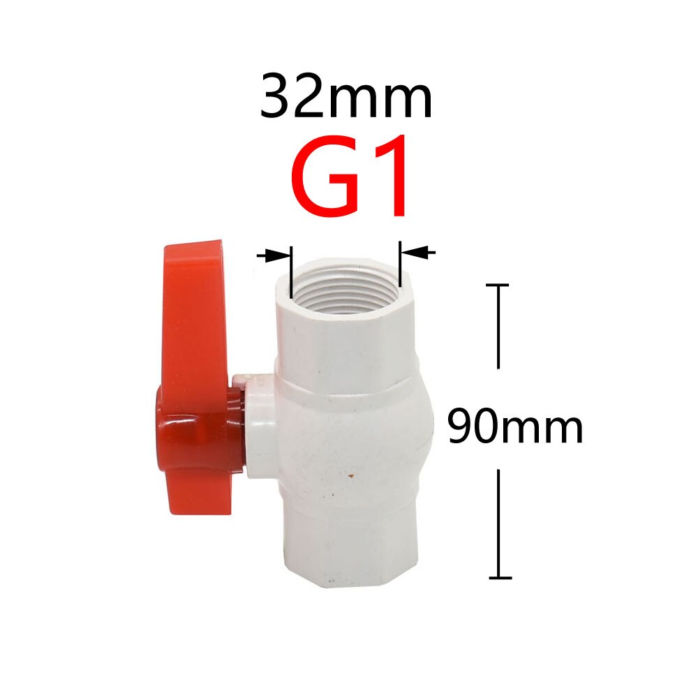 1/2 3/4 1/1.25/1.5/2/2.5 Inch Female Thread Pipe PVC Valve Connector Water Pipe Ball Valve Agriculture Irrigation Fittings