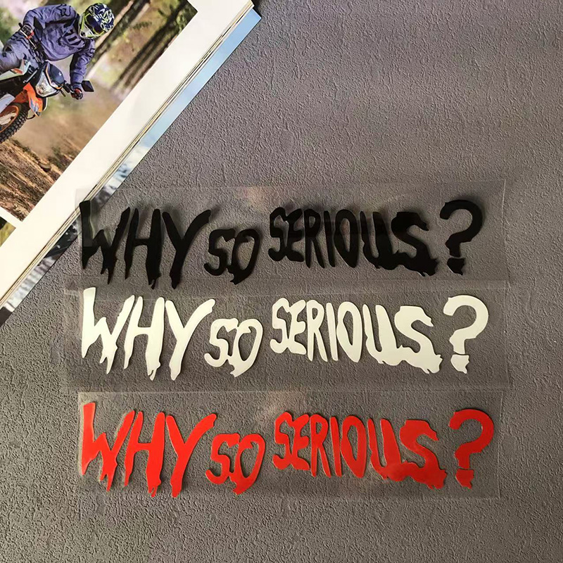 Why So Serious Decals Motorcycle Stickers Car Reflective Stickers Joker Personality Letters Decorative Lamp Vinyl