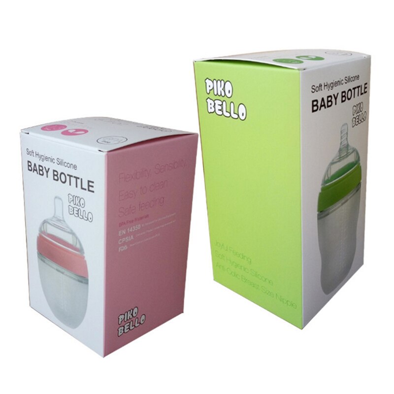 Biberón de silicona antiflatulencia para bebé recién nacido, botella de 4 estilos de gran calibre con asa, suministros para bebé, herramientas de alimentación para leche
