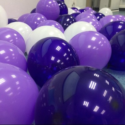 50 stuks Donker Paars ballonnen 12 inch/5 inch witte ballon Bruiloft Ballon Gelukkige Verjaardag Decoratie Globos feestartikelen: mixed / 12 inch