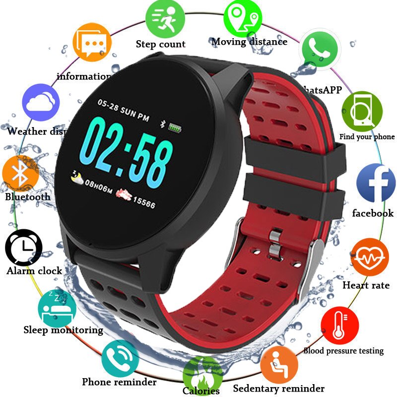 Fitness Tracker Smart Armband Bloeddruk Meting Horloge Hartslagmeter Waterdicht IP67 Smart Band Horloge Vrouwen Mannen