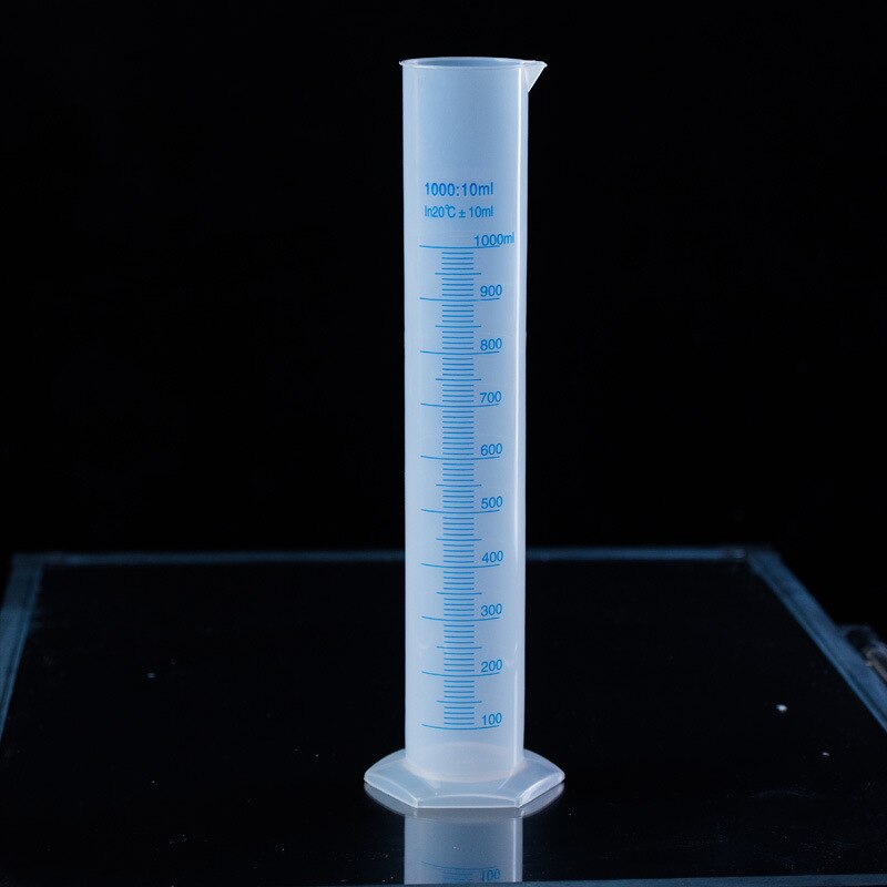 1000 ml plastic maatcilinder Laboratorium benodigdheden blauwe lijn meten cilinder