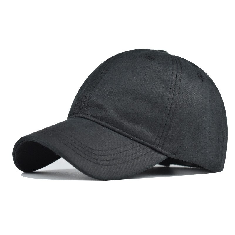 Vasket imiteret læder kasket herre bomuld ren farve baseball kasket til kvinder gorra bone hatte far hat snapback kasketter: 06