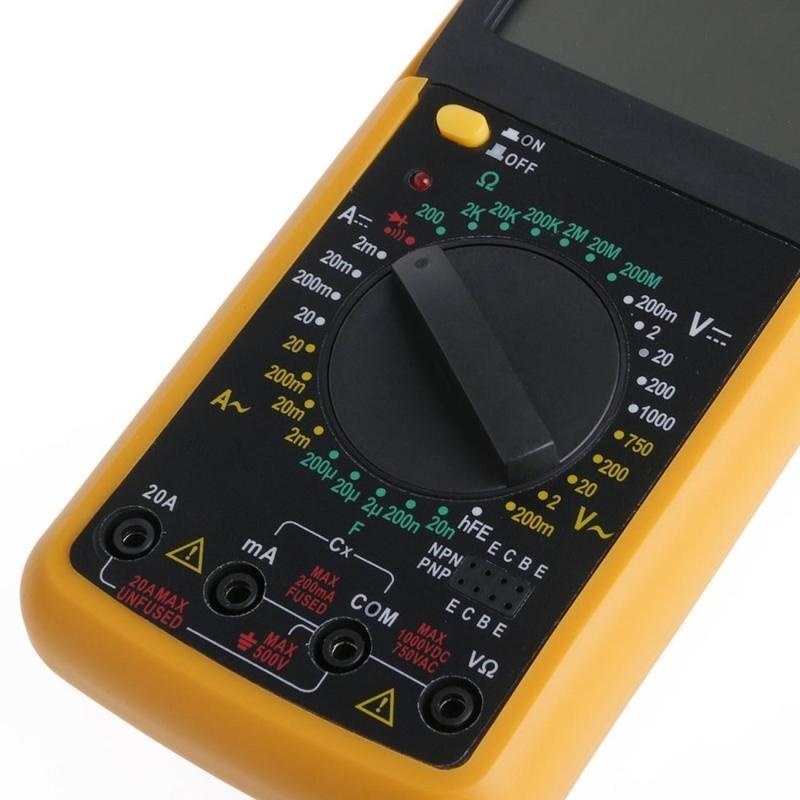 Dreamburgh DT9205A Digital Multimeter AC/DC LCD Display Electric Handheld Ammeter Voltmeter Resistance Capacitance hFE Tester