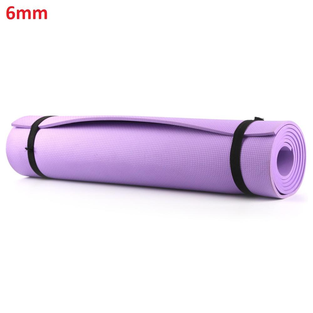 Esterilla antideslizante para ejercicio y Pilates, Alfombra de 4mm/6mm de grosor, para Yoga, equipo multifunción: 6mm-Purple
