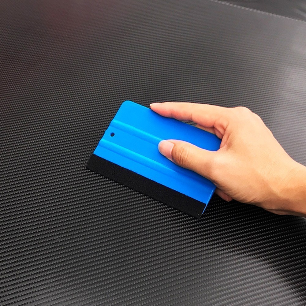 Cheshjong Auto Styling Vinyl Wrap Film Auto Gereedschap Blauw Schraper Rakel Met Vilt Rand Venster Tint Tool Accessoires 5/ 10PCS