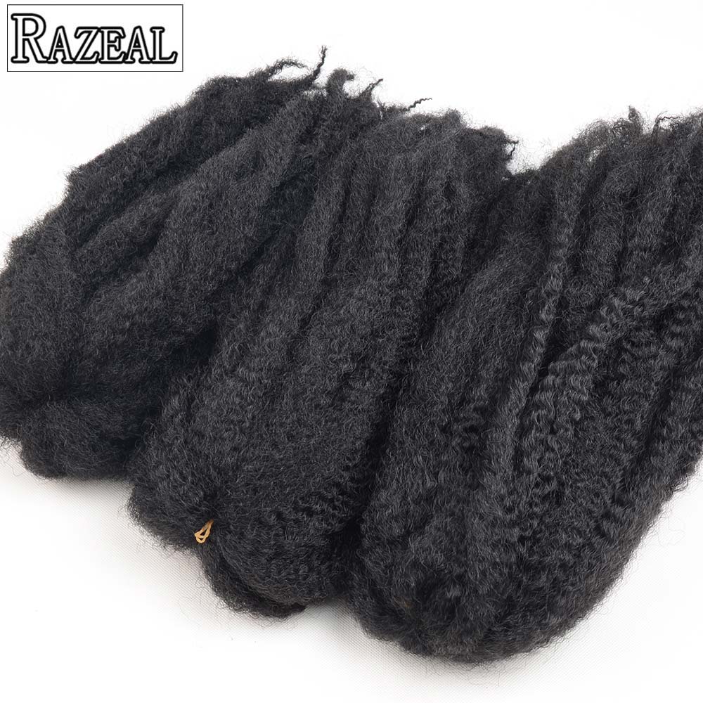 6 kpl razeal afro kinky twist hiukset virkattu marley punos synteettinen ombre letitys hiukset korkean lämpötilan kuitu