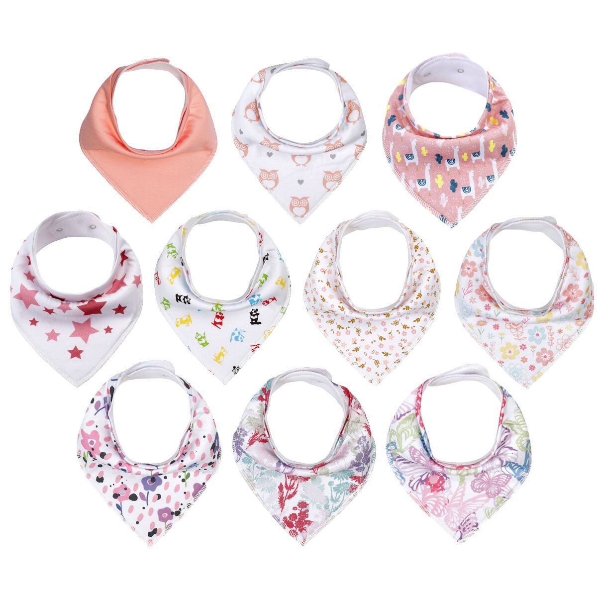 Baby Bandana Sabbern Lätzchen unisex 10 Stck Lätzchen einstellen für sabbern & Zahnen 100% Bio-baumwolle Neugeborenen Saugfähigen Hypoallergen Lätzchen: 1001