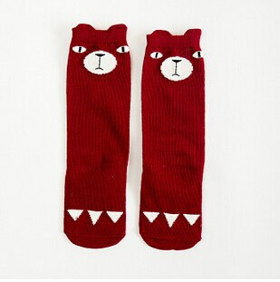 Fox Socks Calcetines de animales de bebé para niños, hasta la rodilla lindo bebé niña calcetines largos calentadores de piernas niño Kawaii largo bebé niños niña calcetín alto de rodilla: Gris / 1T to 2T