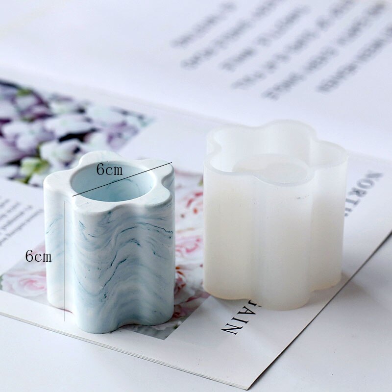 Silikone støbeforme til gips gips vase støbeforme beton penneholder støbeforme voks lys kop forme diy ler form: 4