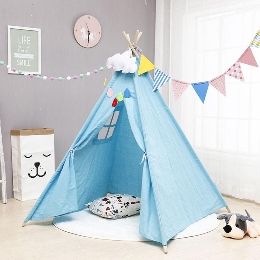 1.35M/1.6M Indian Style Children Tent for Kids Removeable Gaming Tent Tung Wood Indoor Bedroom Accessories Cute Castle Tent