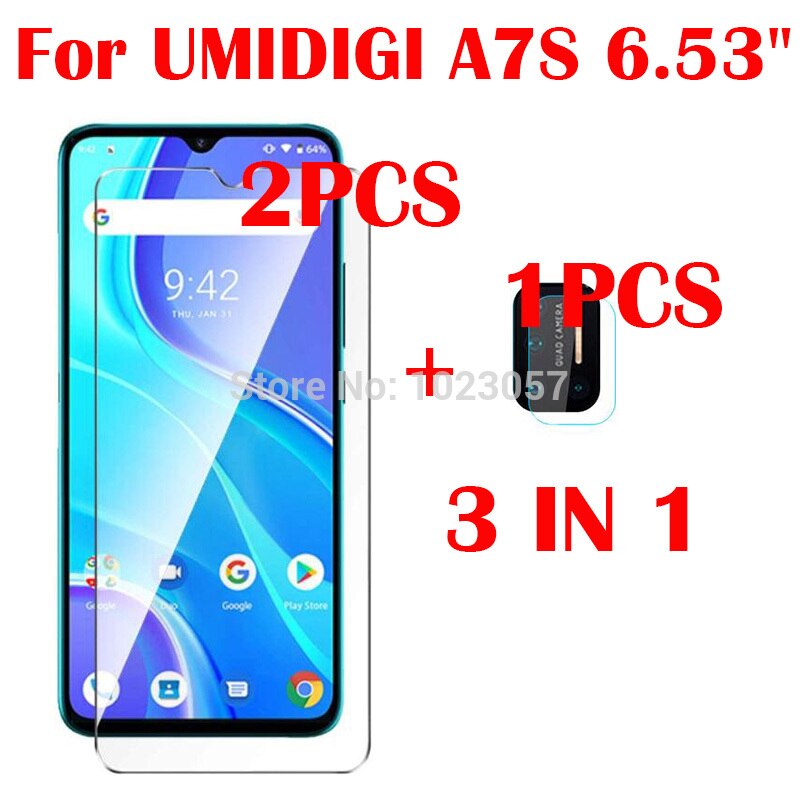 UMIDIGI – verre trempé 3 en 1 pour appareil photo, protecteur d'écran pour UMIDIGI A7S A9 GT, 6.53 pouces, 2.5 D: BISON GT 6.67 / 3 in 1 2