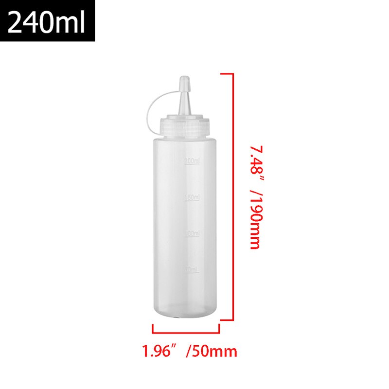 Refillable Squeeze Squirt Condiment Bottles Plastic Condiment Container for Kitchen Ketchup Mustard Sauces Olive Oil Gravy Boats: white-240ml
