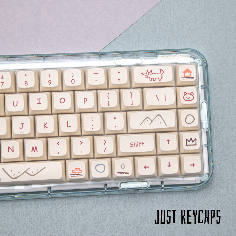Teclas XDA PBT Dye Sub para teclado mecánico, accesorio con grafiti de dibujos animados, minimalista, para Cherry GMMK Pro, XDA, 61, 68, 89, 132 teclas